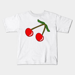 2 cherries. Healthy berries. Tasty food. Summer, bright design. Vegetarianism, diet. Healthy lifestyle. Children and joy. Kids T-Shirt